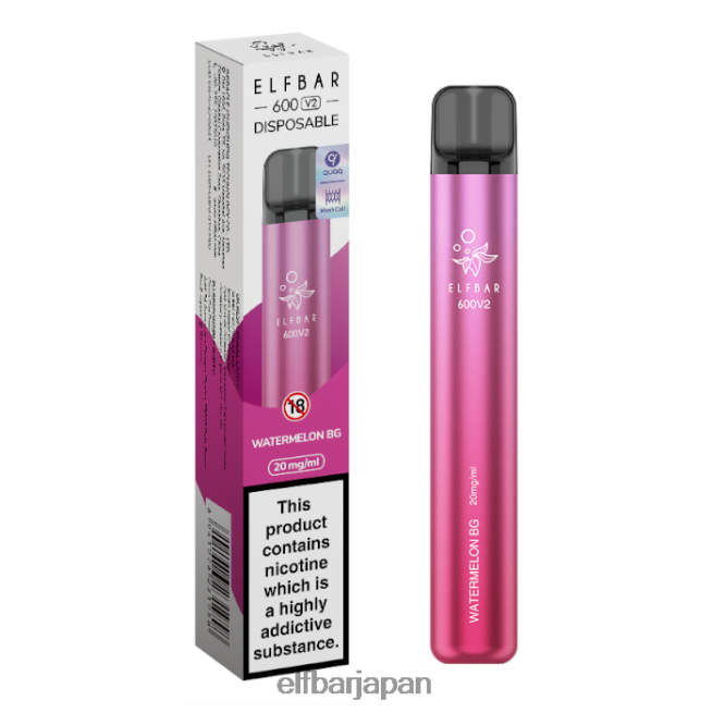628V0227 elfbar 600v2 使い捨てベイプ - 20mg スイカの背景